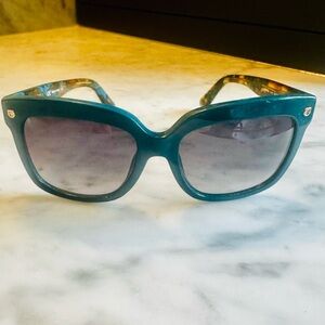 Vintage Ferragamo oversized teal sunglasses